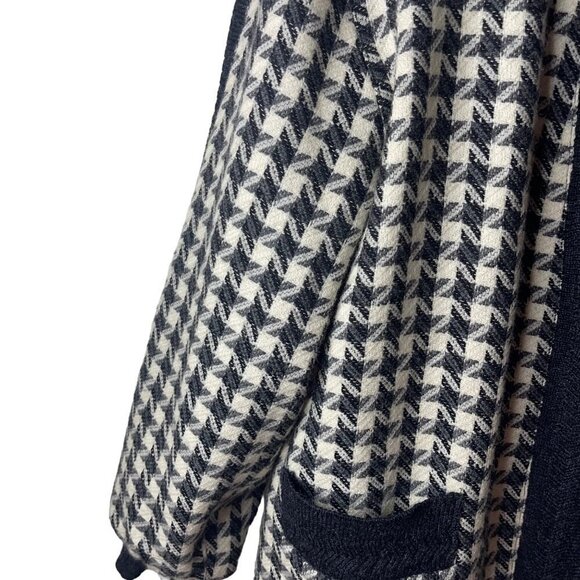 Lilli Ann Vintage Womens Jacket Size Large Black Knit Collections Houndstooth - Picture 4 of 9